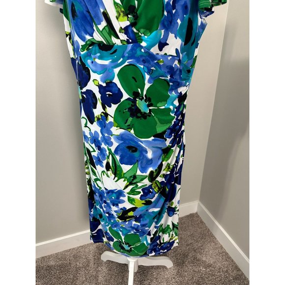 Ralph Lauren Womens Floral Dress 18 XL Blue Floral - Picture 4 of 9